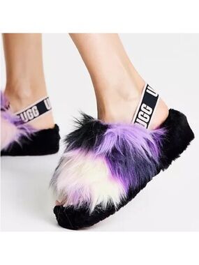 NEW UGG Fluff Yeah Tie Dye Slide Slippers Size 8 Magnolia